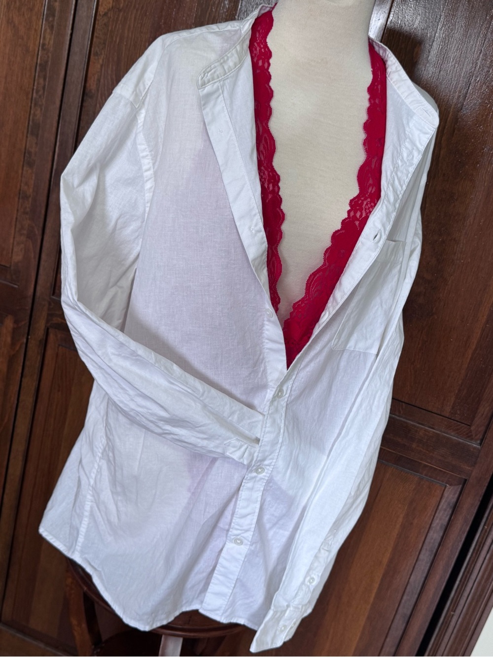 H&M White Linen Blend Oversized Shirt Boyfriend Coastal Grandmother Coverup